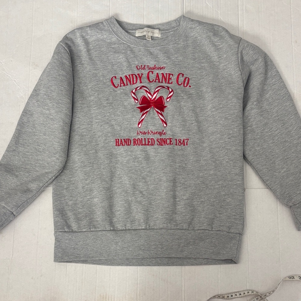 Gray Candy Cane Co. Sweatshirt ladies xs